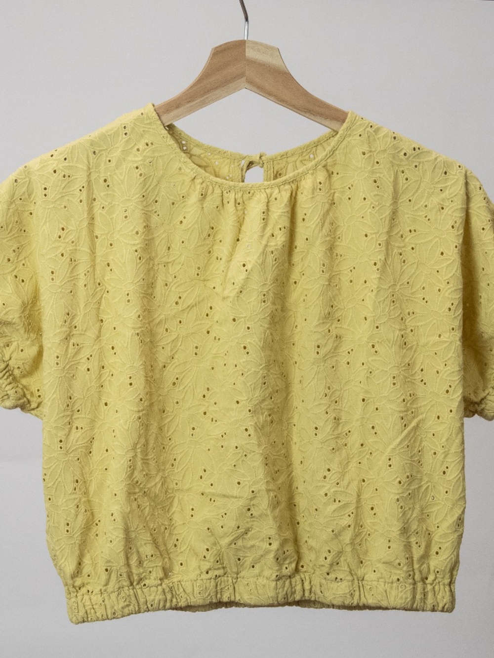 Yellow Eyelet Top from Made well